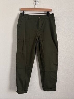 NWOT Pact Women's Size Medium Green Organic Cotton Stretch Twill Slim Pant